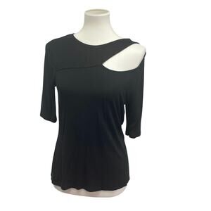 Green Envelope Womens Medium Shoulder Cut Out 3/4 Sleeve PolyBlend Top Blouse